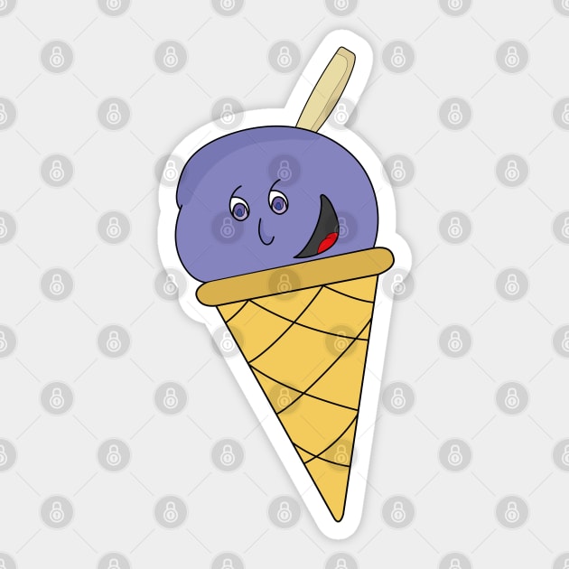 Ice cream with a little mean face Sticker by DiegoCarvalho